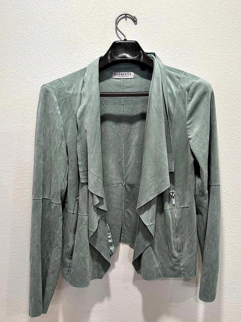 Bagatelle Draped Front Jacket in Green